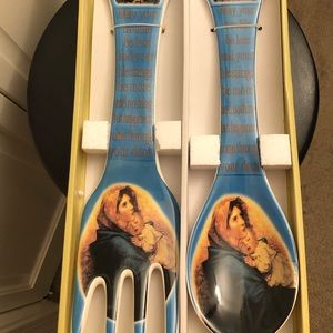 Jesus and Mary Ceramic Fork and Spoon Decorations